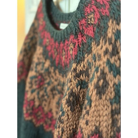Gap Other - Vintage Authentic Gap Clothing Mens M 100% Wool Knit By Hand Fair Isle Sweater